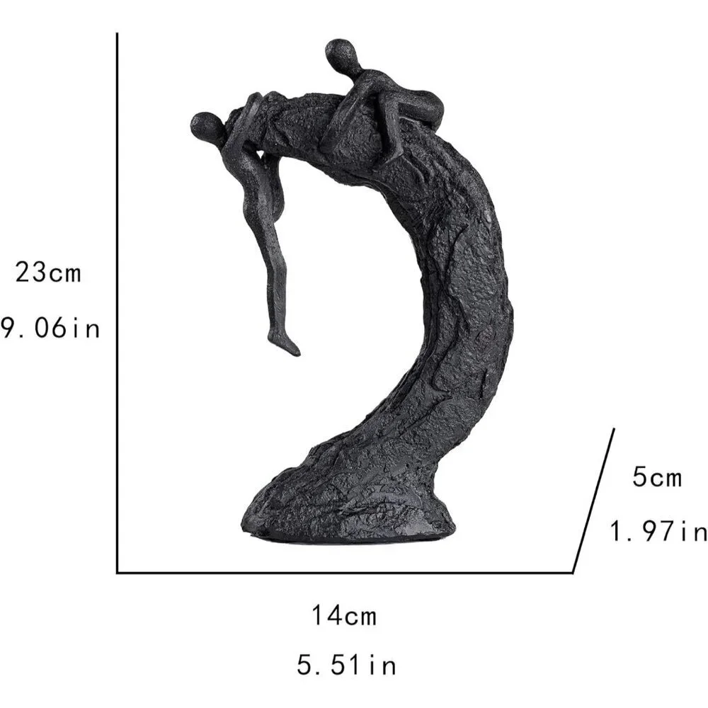 Modern Art Sculpture Office Dynamic Climbing Wall Character Decoration Black